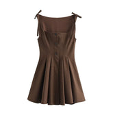 Short Elegant Brown Butterfly Dress