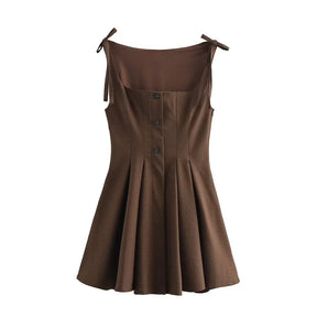 Short Elegant Brown Butterfly Dress