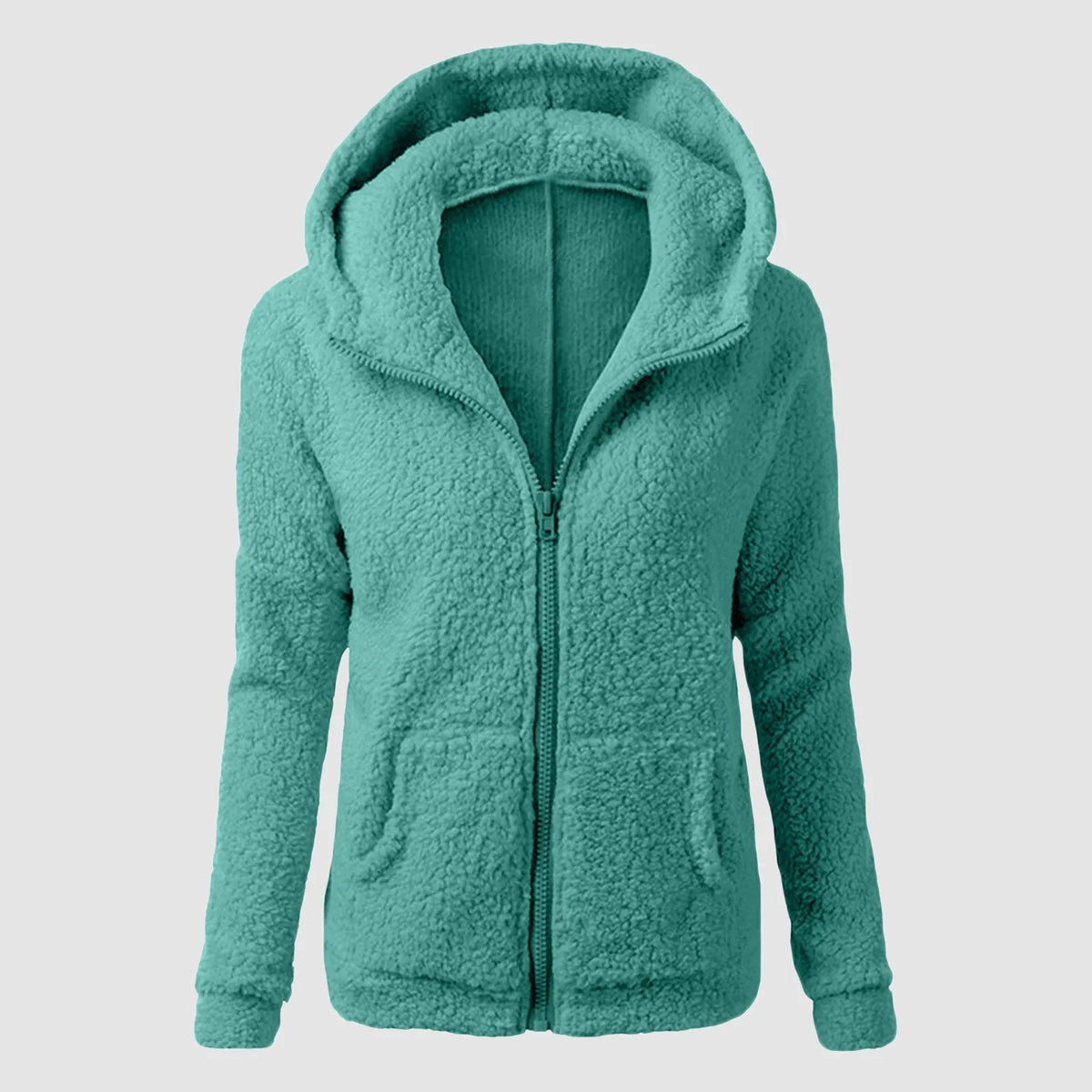 Women's Plush Hooded Jacket - Vintage Winter Warmth