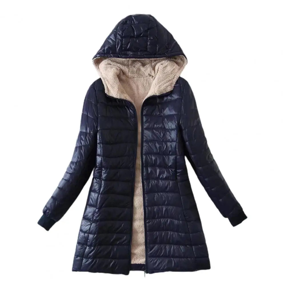 Cozy Mid-Length Hooded Jacket for Women