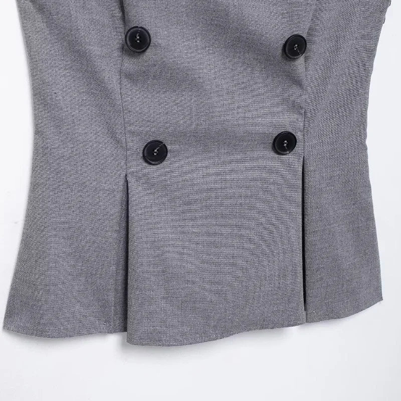 Elegant Gray Women's Vest - Fall 2024