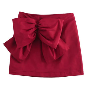 High-Waisted Red Mini Skirt - Sofia