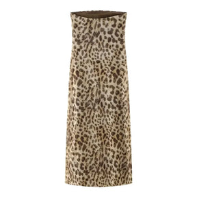 Sleeveless Leopard Print Tulle Maxi Dress