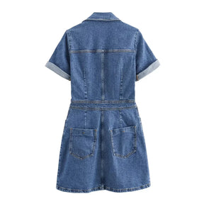 Mini Blue Denim Dress for Women – Summer