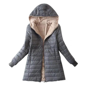 Cozy Mid-Length Hooded Jacket for Women