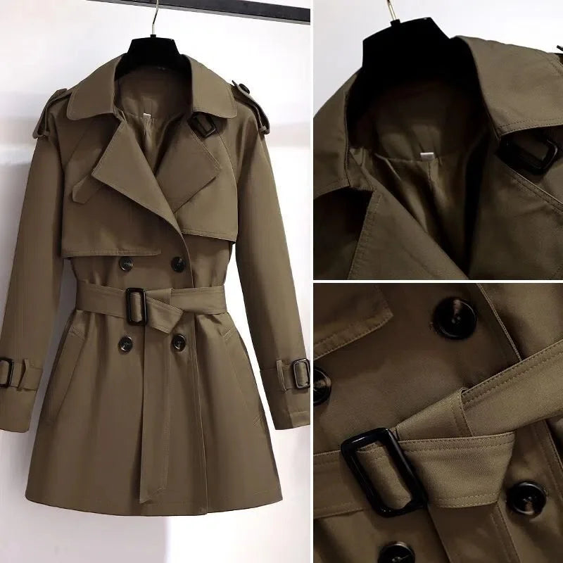 Women's Double Breasted Trench Coat - Stylish Outerwear