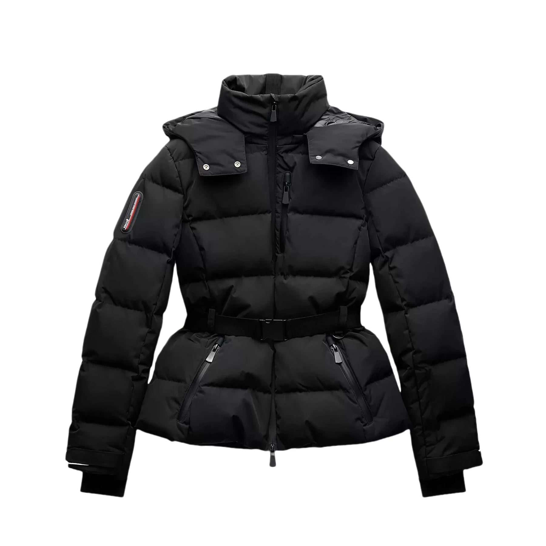 Women's Fashion Belted Hooded Down Jacket