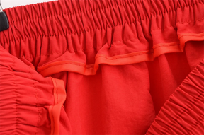 Red Midi Skirt High Waist Versatile