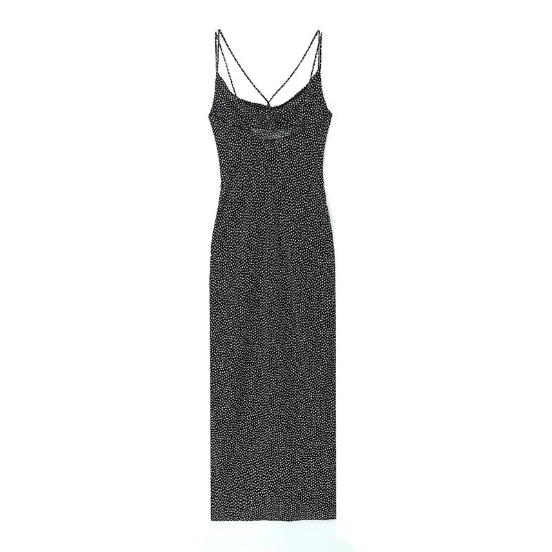 Midi Polka Dot Sleeveless Dress - Women's