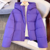 Women Parkas Casual Loose Overcoat Zipper Cardigan Hooded Cotton-padded Thickened Warm Snow Wear Coat Winter Puffer Jacket