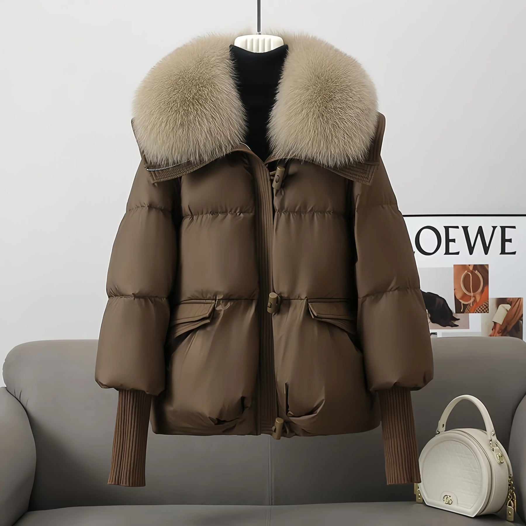 Women's Winter Fur Collar Cotton Parka