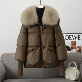 Women's Cotton Coat,Spliced Jacket,Korean Parkas,Female Clothing,Fur Collar,Winter,New