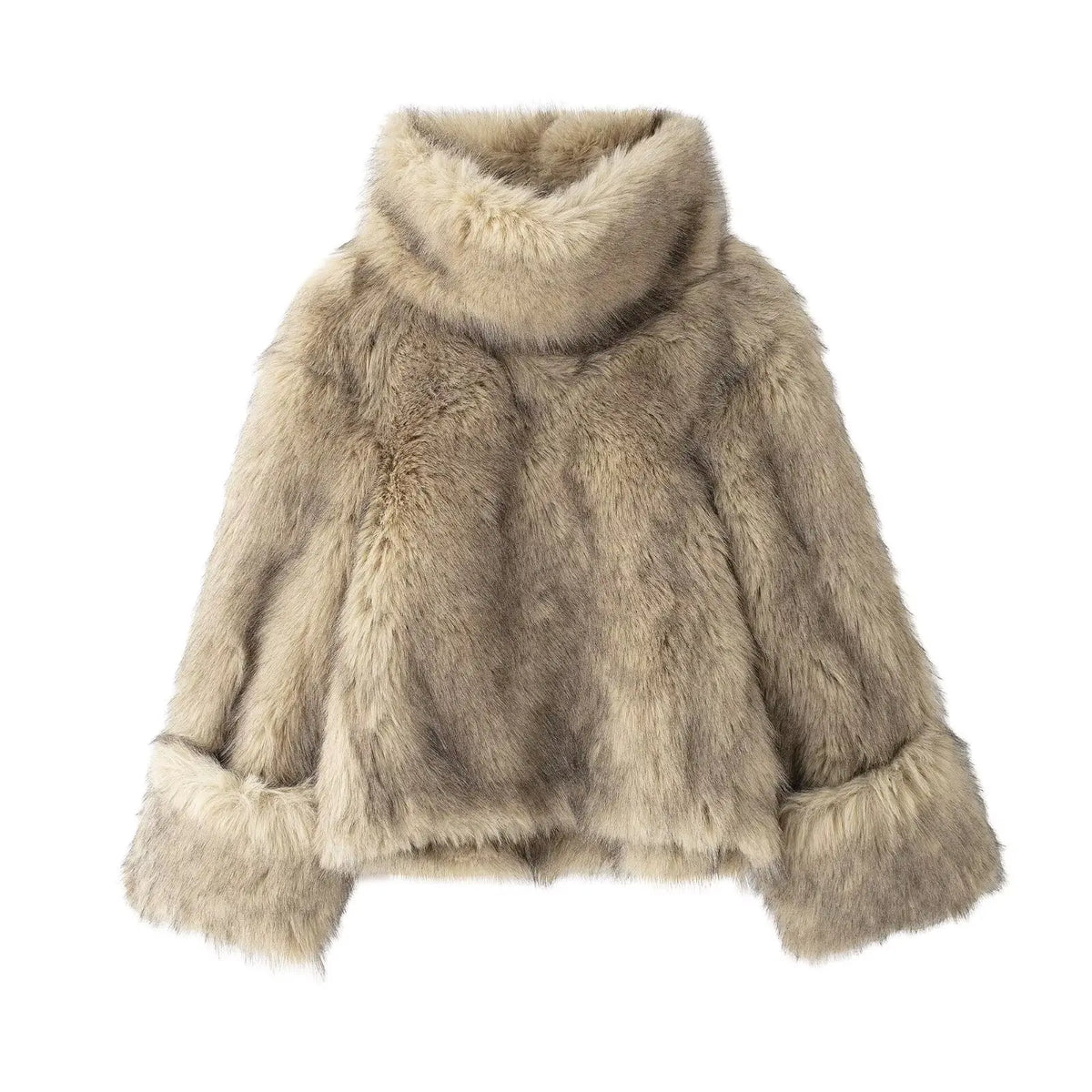 Autumn Winter Faux Fur Turtleneck Jacket