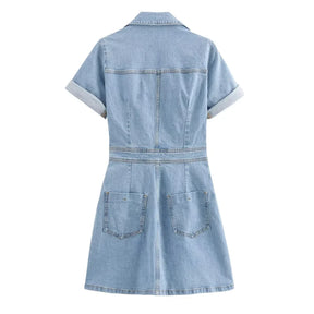 Mini Blue Denim Dress for Women – Summer