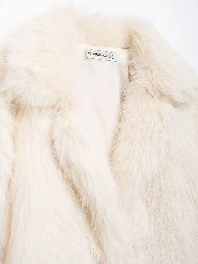 Luxurious Faux Fur Oversized Long Jacket for Women