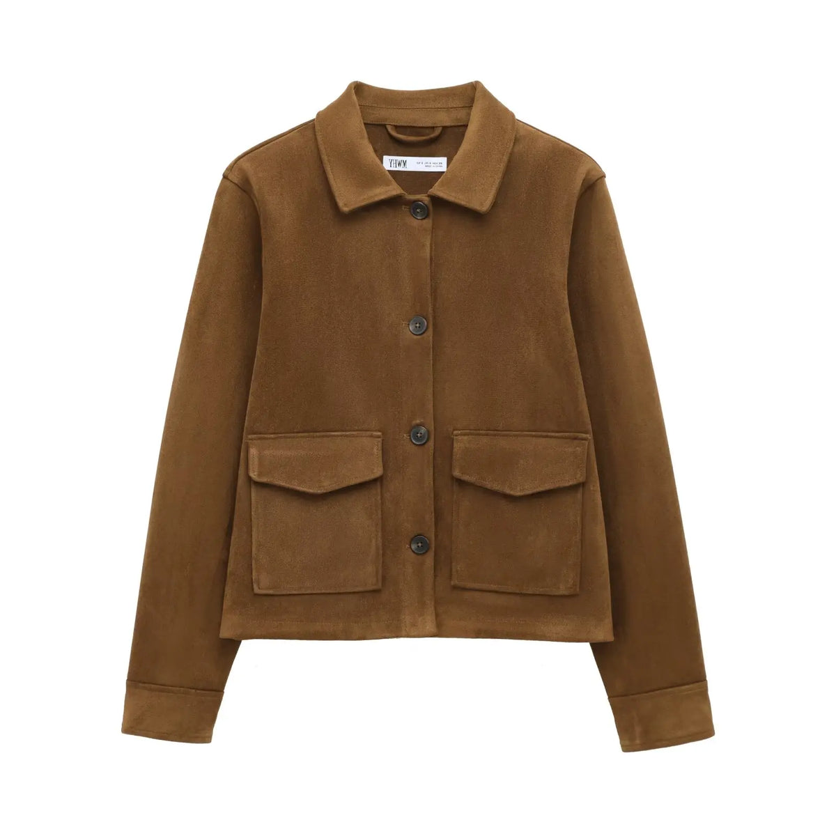 Suede Texture Casual Women Jackets with Pockets