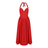 Elegancy Fit & Flare Dress Red