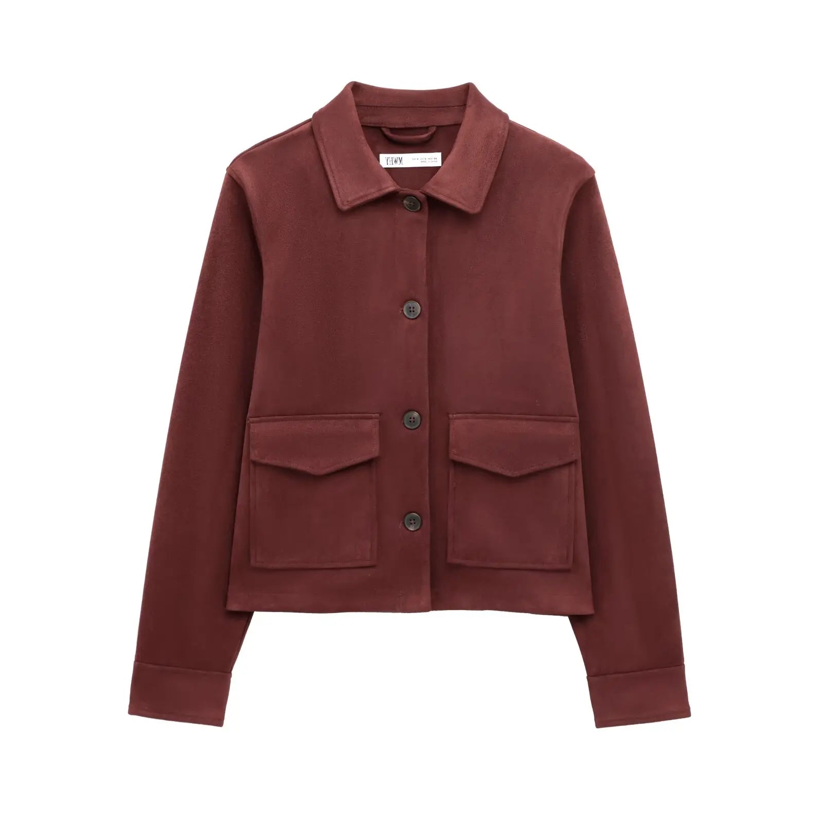 Suede Texture Casual Women Jackets with Pockets