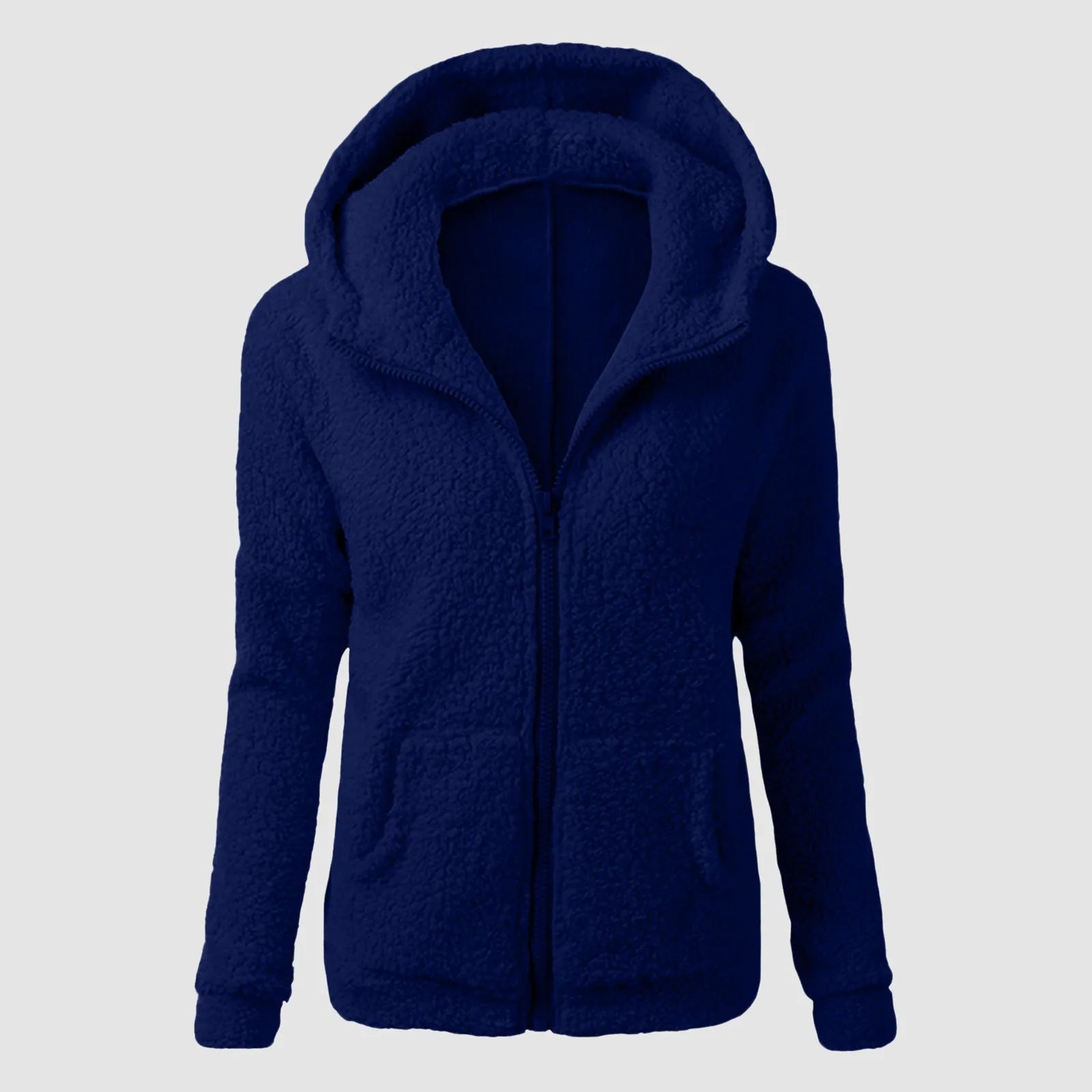 Women's Plush Hooded Jacket - Vintage Winter Warmth