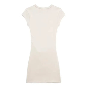 Mini Ruched Bodycon Dress with Short Sleeves