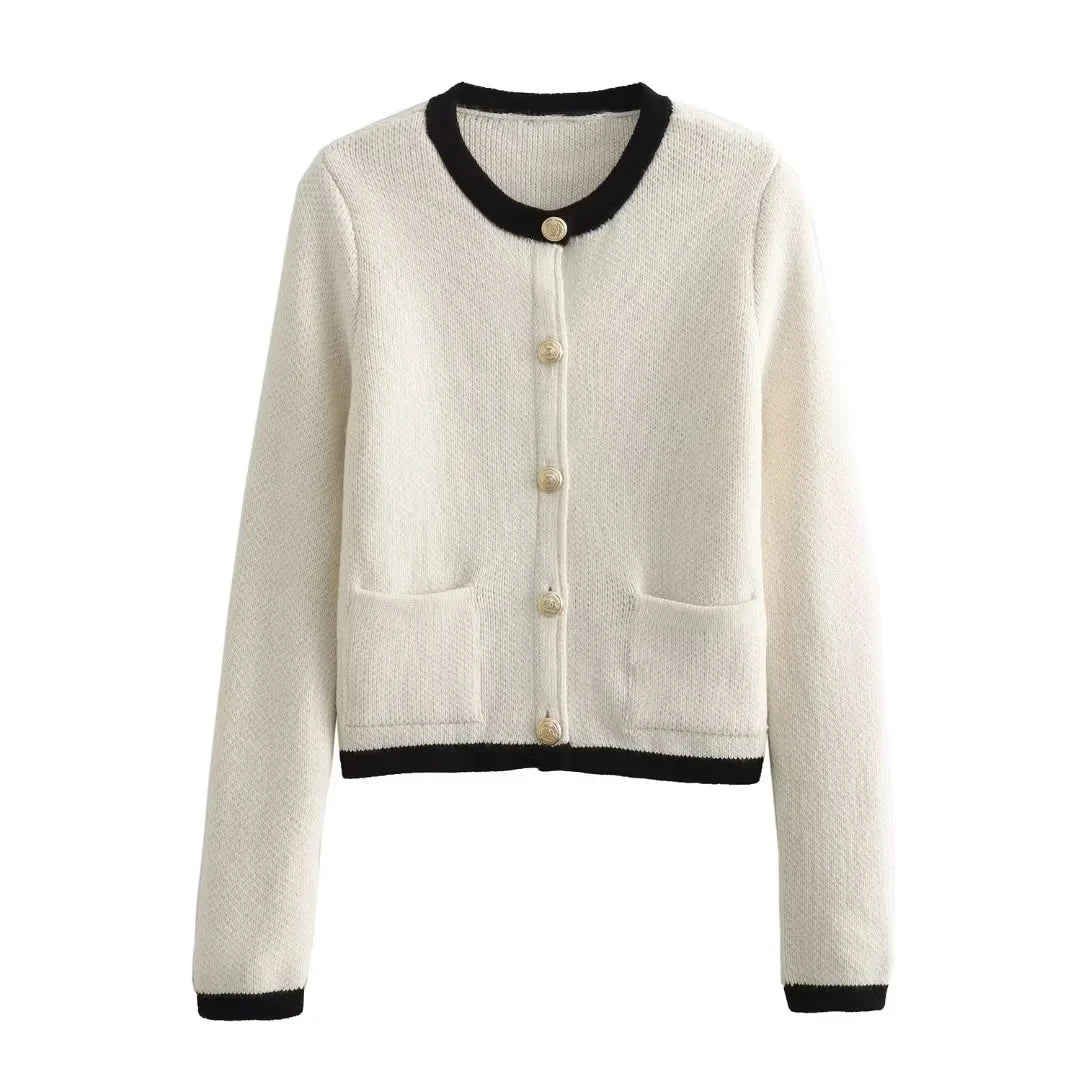 Women's Cropped Cardigans - Single Breasted Knitwear