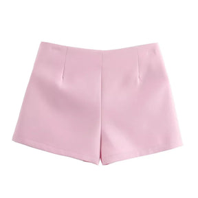 High-Waisted Pink and White Mini Skirt for Women