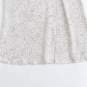 Polka Dot High-Waisted Y2K Midi Skirt with Slit