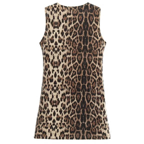 Mini Leopard Sequin Dress - Leopard