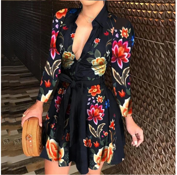 Long Sleeve Printed Dress for Women