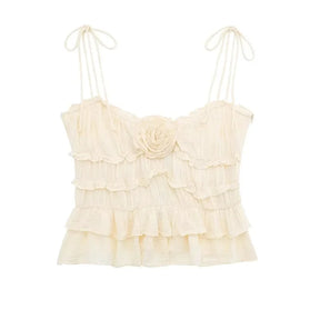 Floral Ruffled Women's Top