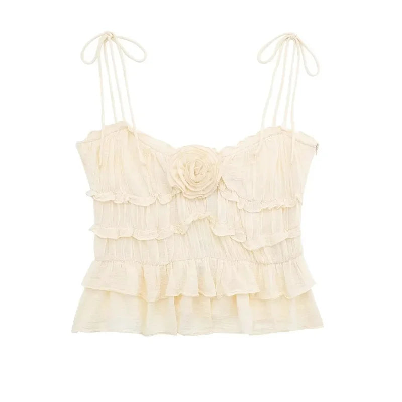 Floral Ruffled Women's Top