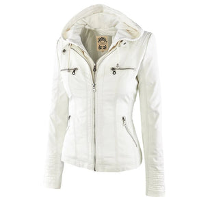 Women's Waterproof Faux Leather Jacket - Winter Style