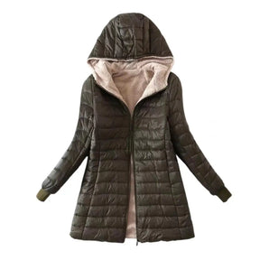 Cozy Mid-Length Hooded Jacket for Women