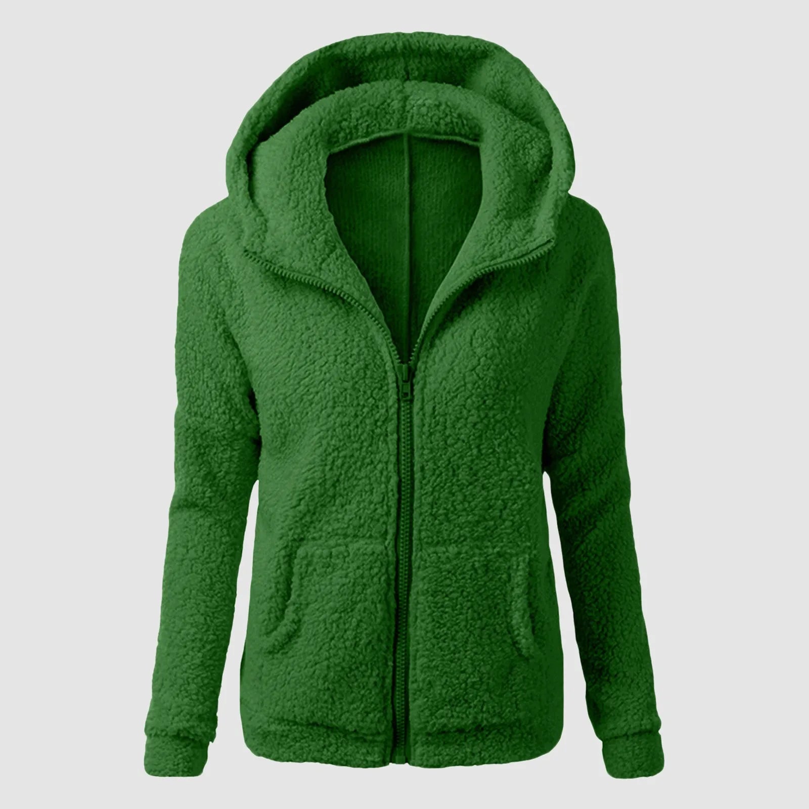 Women's Plush Hooded Jacket - Vintage Winter Warmth