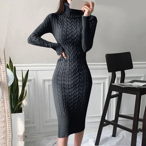 High Neck Bodycon Dress for Women