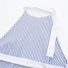 Women's Striped Backless Top - Summer Blue