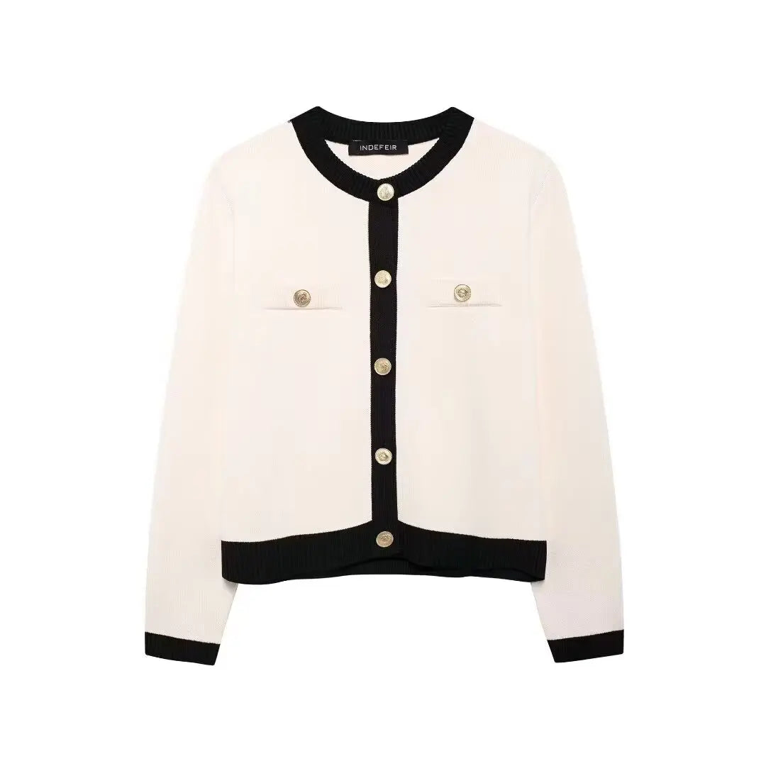 Women's Gold Button Knitted Cardigan