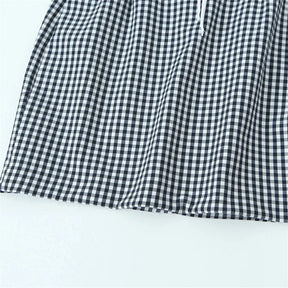 Mini Checkered Dress with Bow for Women