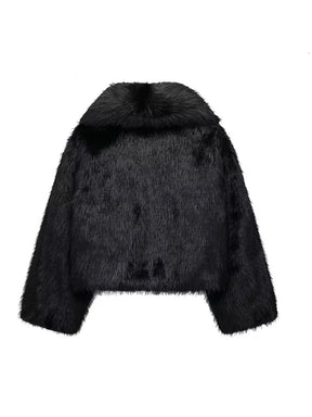 Winter Faux Fur Cropped Jacket for Women