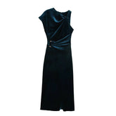 Deep Velvet Long Dress