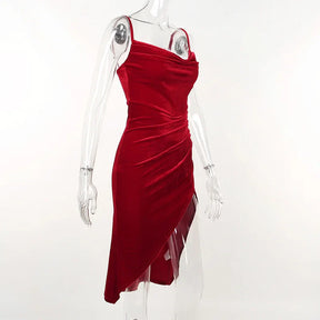 Elegant Retro Red Slim Dress