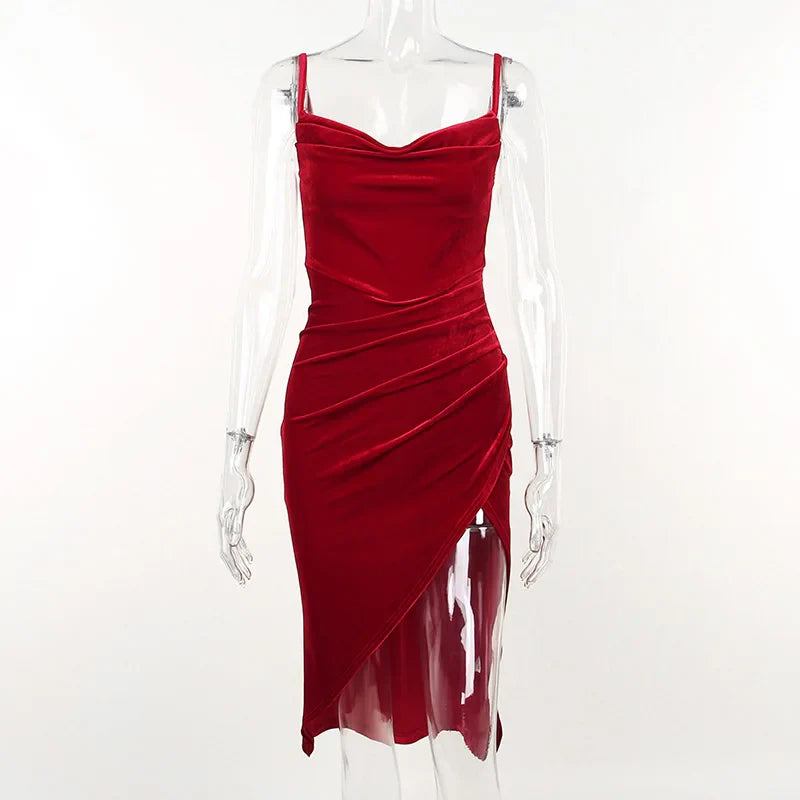 Elegant Retro Red Slim Dress