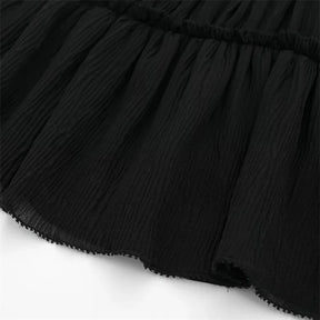 Sleeveless Ruffled Top with Black Bow - Summer 2024