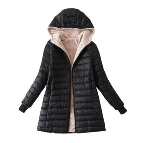 Cozy Mid-Length Hooded Jacket for Women