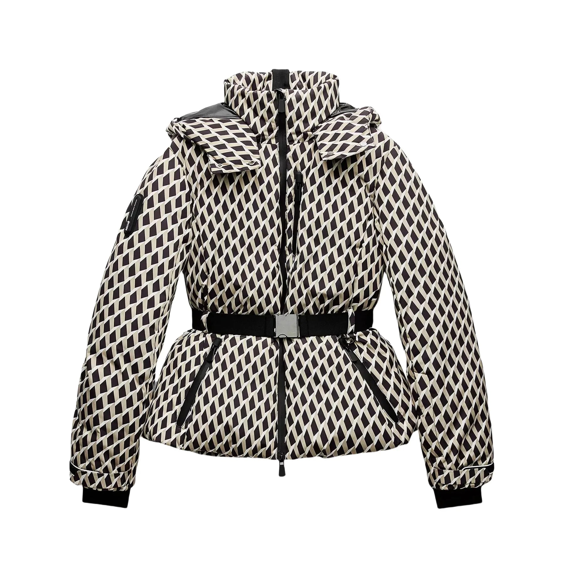 Women's Fashion Belted Hooded Down Jacket