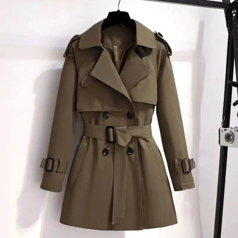 Women's Double Breasted Trench Coat - Stylish Outerwear