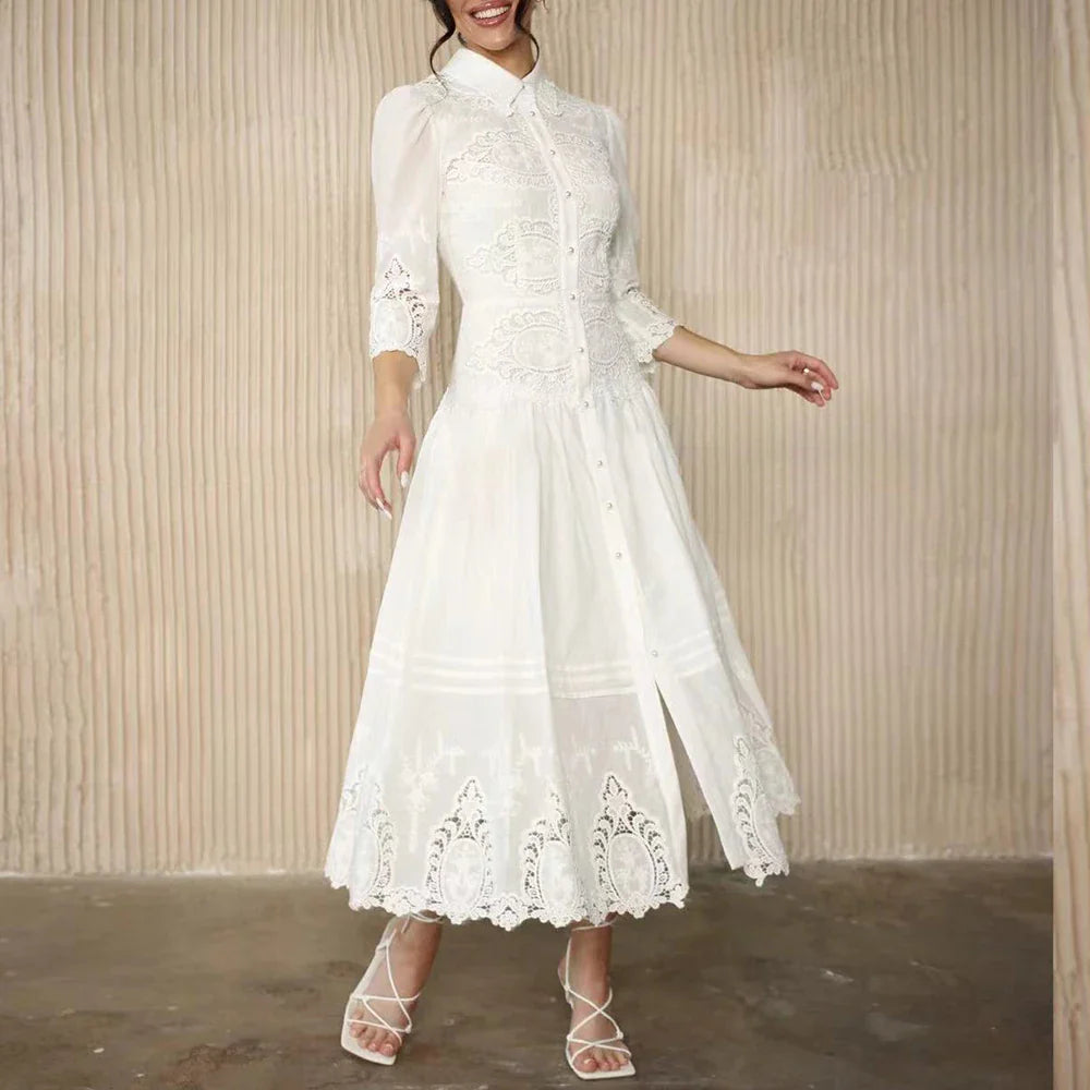 Embroidered Lace Dress for Women