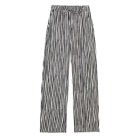 Striped High-Waisted Satin Wide-Leg Pants