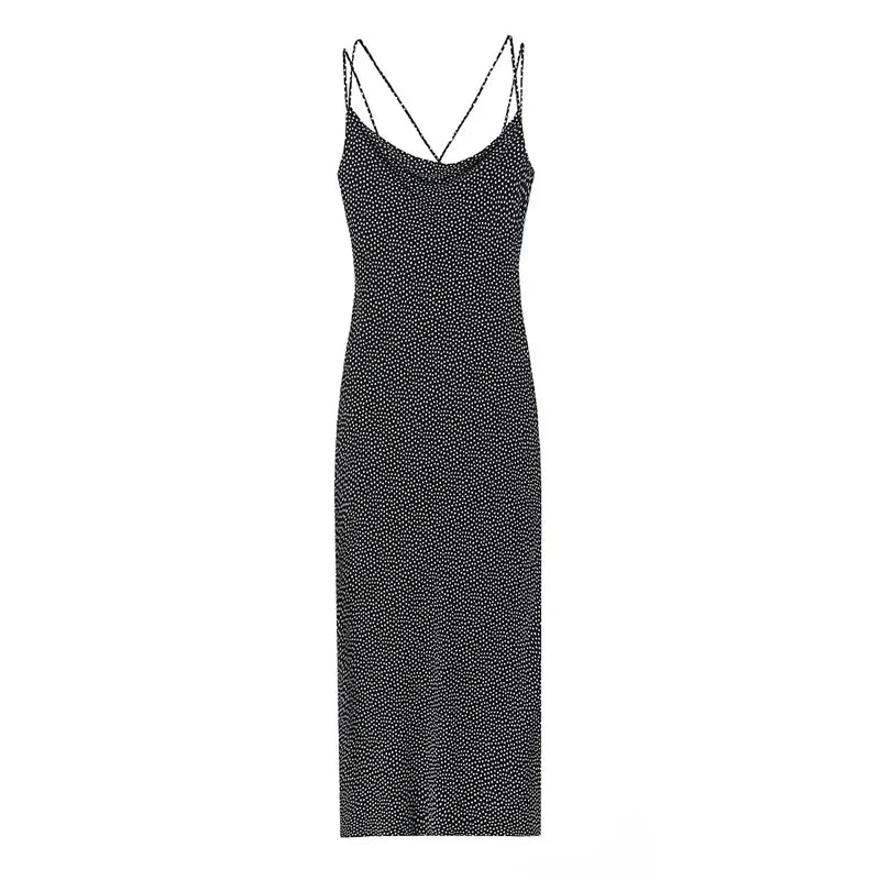 Midi Polka Dot Sleeveless Dress - Women's