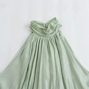 Women's Off-Shoulder Green Chiffon Blouse